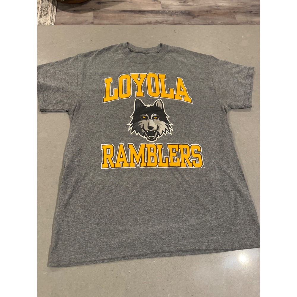 Mens Loyola Ramblers Graphic T Shirt Grey‎ Short Sleeve Athletic College Apparel